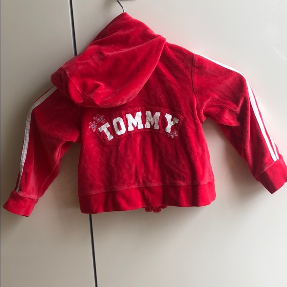 Tommy Hilfiger Velvet Red Striped Tracksuit